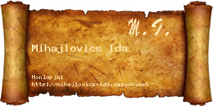 Mihajlovics Ida névjegykártya